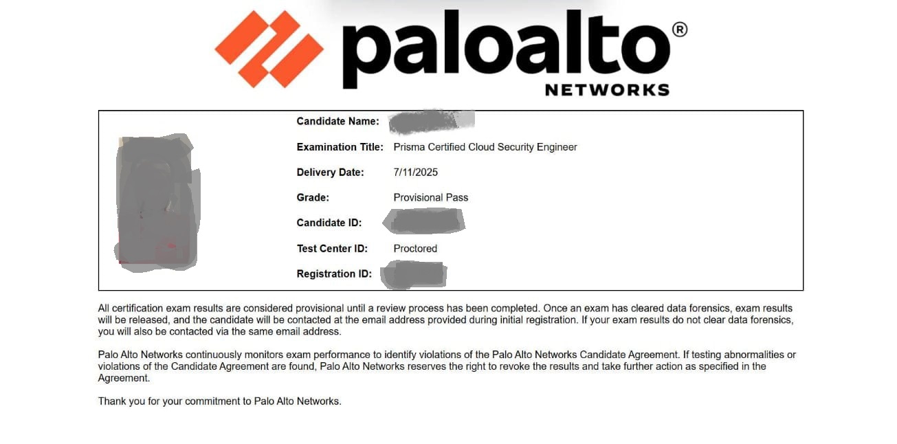 Palo Alto Networks - Prisma Certified Cloud Security Engineer (PCCSE)